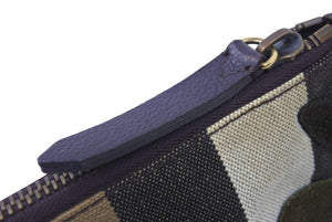 BURBERRY バーバリー クラッチバッグ バーバリーチェック 迷彩柄 ブラウン コットン ITCF&amp;10SCA 良品 中古49057 