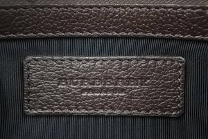 BURBERRY バーバリー クラッチバッグ バーバリーチェック 迷彩柄 ブラウン コットン ITCF&amp;10SCA 良品 中古49057 