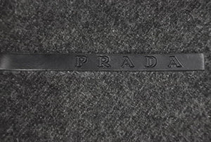 PRADA プラダ ホーボー ハンドバッグ PRADA SPORTS プラダスポーツ グレー ウール ワンショルダーバッグ ロゴ 美品 中古 49075