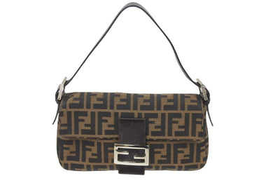 FENDI フェンディ ズッカ柄 マンマバケット ショルダーバッグ ワンショルダー ブラウン アクセサリーポーチ 良好 中古 49079