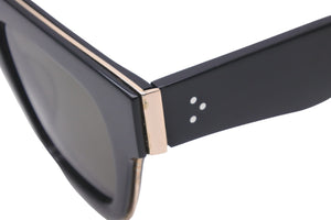 CELINE セリーヌ サングラス ウェリントン CL41097 49□21 プラスチック ブラック ゴールド 美品 中古 49059