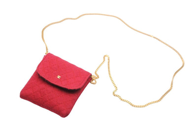 CHANEL シャネル マトラッセ ミニポシェット チェーンショルダーバッグ コットンジャージ ピンク ゴールド金具 中古 49115