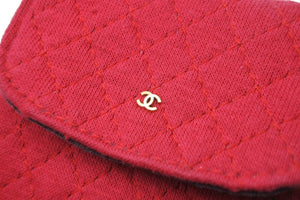 CHANEL シャネル マトラッセ ミニポシェット チェーンショルダーバッグ コットンジャージ ピンク ゴールド金具 中古 49115
