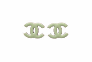 CHANEL シャネル ピアス ココマーク 06C刻印 3.2ｇ グリーン シルバー メッキ 美品 中古 49117