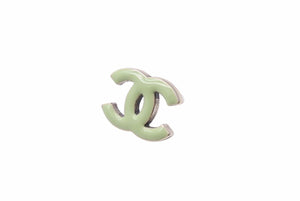 CHANEL シャネル ピアス ココマーク 06C刻印 3.2ｇ グリーン シルバー メッキ 美品 中古 49117