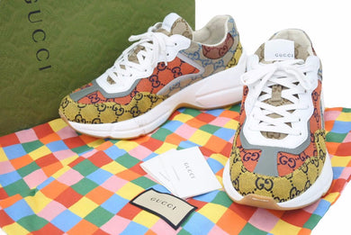 GUCCI グッチアスリート RHYTON GG ライトン ジャガード マルチカラー サイズ8 美品 中古 49121 