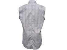 Load image into Gallery viewer, Dries Van Noten ドリスヴァンノッテン ノースリーブシャツ チェックシャツ トップス コットン グレー ブラック 46 美品 中古 49135
