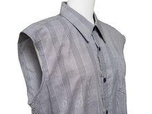 Load image into Gallery viewer, Dries Van Noten ドリスヴァンノッテン ノースリーブシャツ チェックシャツ トップス コットン グレー ブラック 46 美品 中古 49135