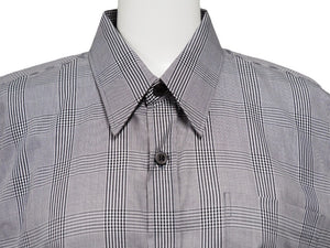 Dries Van Noten ドリスヴァンノッテン ノースリーブシャツ チェックシャツ トップス コットン グレー ブラック 46 美品 中古 49135