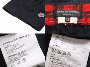 COMME DES GARCONS コムデギャルソン チェック長袖シャツ PA-J066 JAPAN製 コットン ブラック レッド S 美品 中古 49139
