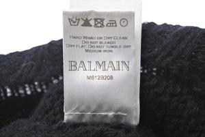 BALMAIN バルマン モヘアニット トップス M612B208 ウール ブラック イタリア製 サイズXS 良品 中古 49142