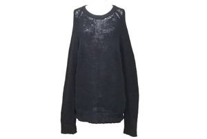 BALMAIN バルマン モヘアニット トップス M612B208 ウール ブラック イタリア製 サイズXS 良品 中古 49142