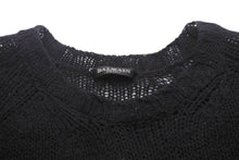 Load image into Gallery viewer, BALMAIN バルマン モヘアニット トップス M612B208 ウール ブラック イタリア製 サイズXS 良品 中古 49142