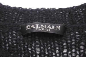 BALMAIN バルマン モヘアニット トップス M612B208 ウール ブラック イタリア製 サイズXS 良品 中古 49142