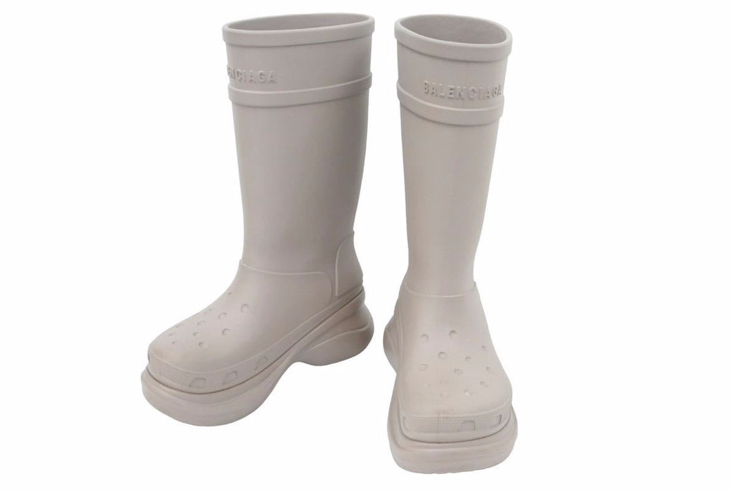 BALENCIAGA バレンシアガ Crocs クロックス ミッドカーフブーツ 677388W1S8E EVA ベージュ サイズ26.5cm 美品 中古 49148