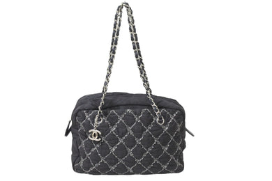 CHANEL シャネル ハンドバッグ パリビザンスチェーンバック 15196185 2012年 ココマーク ナイロン レザー ブラック 美品 中古 49160