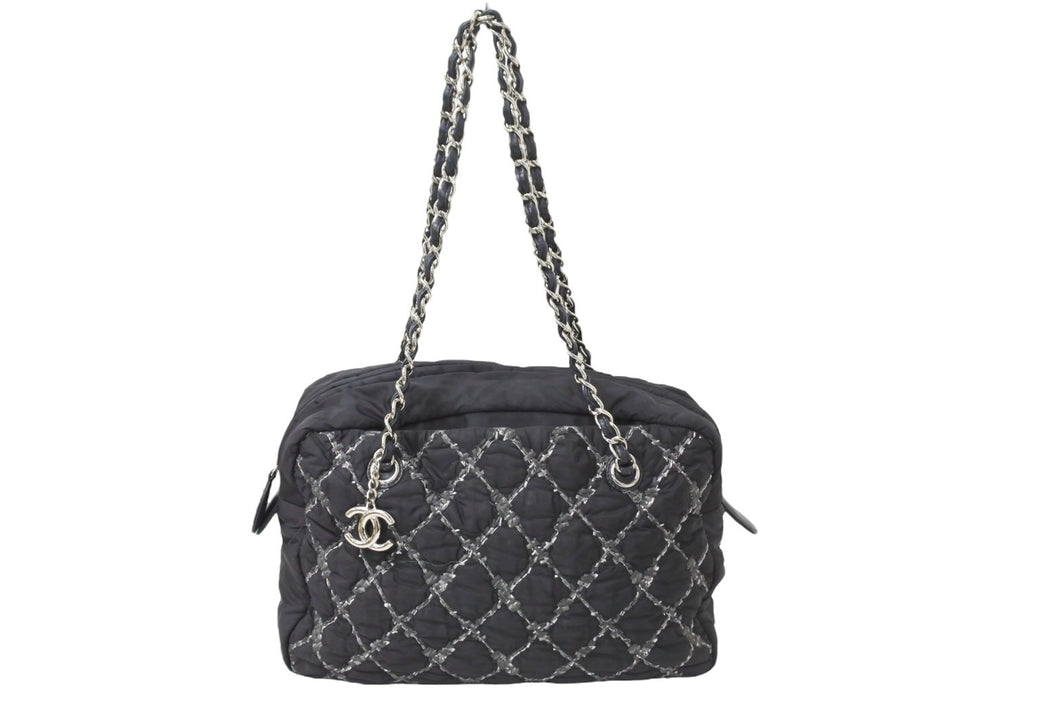 CHANEL シャネル ハンドバッグ パリビザンスチェーンバック 15196185 2012年 ココマーク ナイロン レザー ブラック 美品 中古 49160