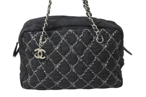 CHANEL シャネル ハンドバッグ パリビザンスチェーンバック 15196185 2012年 ココマーク ナイロン レザー ブラック 美品 中古 49160