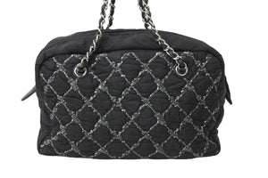 CHANEL シャネル ハンドバッグ パリビザンスチェーンバック 15196185 2012年 ココマーク ナイロン レザー ブラック 美品 中古 49160
