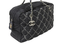 Load image into Gallery viewer, CHANEL シャネル ハンドバッグ パリビザンスチェーンバック 15196185 2012年 ココマーク ナイロン レザー ブラック 美品 中古 49160
