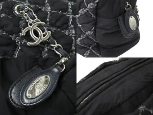 CHANEL シャネル ハンドバッグ パリビザンスチェーンバック 15196185 2012年 ココマーク ナイロン レザー ブラック 美品 中古 49160