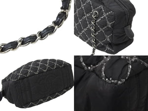 CHANEL シャネル ハンドバッグ パリビザンスチェーンバック 15196185 2012年 ココマーク ナイロン レザー ブラック 美品 中古 49160