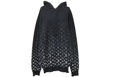 LouisVuitton ルイヴィトン モノグラム総柄グラディエントパーカー 22aw RM222QUSO HNN45W ブラック ホワイト XXL 美品 中古 49169