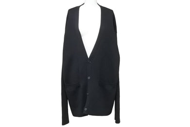 BALENCIAGA バレンシアガ オールオーバー カーディガン ウール ビスコース ポリアミド エラスタン ブラック 2 美品 中古 49170