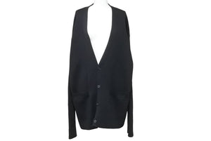 BALENCIAGA バレンシアガ オールオーバー カーディガン ウール ビスコース ポリアミド エラスタン ブラック 2 美品 中古 49170