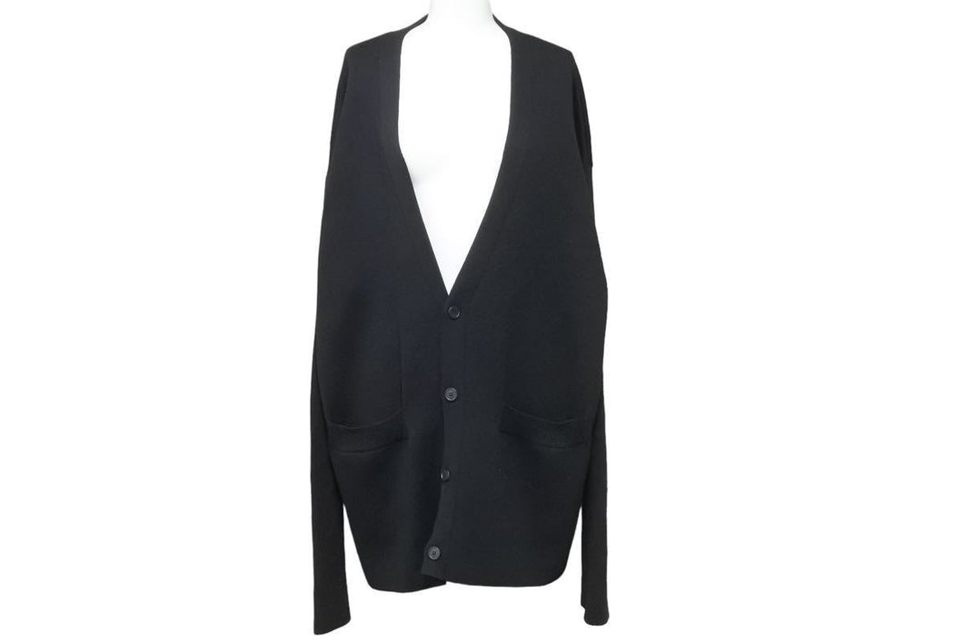 BALENCIAGA バレンシアガ オールオーバー カーディガン ウール ビスコース ポリアミド エラスタン ブラック 2 美品 中古 49170
