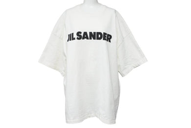JIL SANDER ジルサンダー ロゴ Tシャツ 半袖Tシャツ 2022SS コットン ホワイト ブラック サイズXL 良品 中古 49172