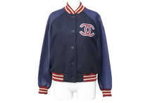 Load image into Gallery viewer, 極美品 CHANEL シャネル ベースボールジャケット スタジャン P23442W03353 レザー使いブルゾン 中古 49192