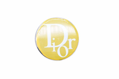 Christian Dior クリスチャンディオール ロゴ 缶バッジ イエロー 小物 アクセサリー 中古 49203