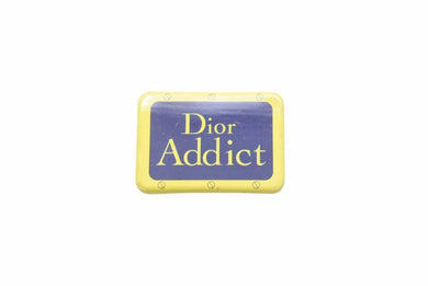 Christian Dior クリスチャンディオール Addict 缶バッジ イエロー ネイビー 小物 アクセサリー 美品 中古 49204