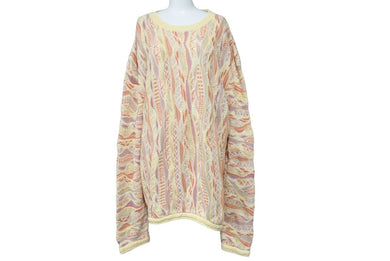 COOGI クージー ニット・セーター 3D立体ニット 編み込み マルチカラー ピンクイエロー系 サイズXL 美品 中古 49226