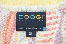 Load image into Gallery viewer, COOGI クージー ニット・セーター 3D立体ニット 編み込み マルチカラー ピンクイエロー系 サイズXL 美品 中古 49226