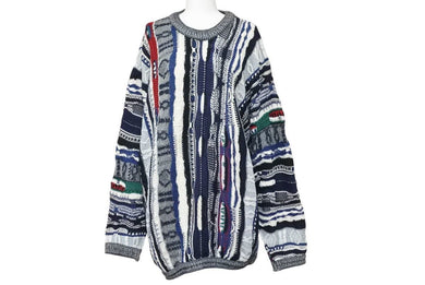 COOGI クージー ニット・セーター 3D立体ニット 編み込み マルチカラー ネイビーブラックホワイト系 サイズL 美品 中古 49227