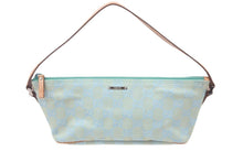 Load image into Gallery viewer, GUCCI グッチ GG柄ハンドバッグ 07198-2123 スカイブルー ブラウン シルバー金具 美品 中古 49236