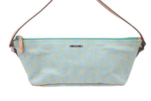 Load image into Gallery viewer, GUCCI グッチ GG柄ハンドバッグ 07198-2123 スカイブルー ブラウン シルバー金具 美品 中古 49236