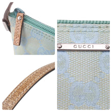 Load image into Gallery viewer, GUCCI グッチ GG柄ハンドバッグ 07198-2123 スカイブルー ブラウン シルバー金具 美品 中古 49236