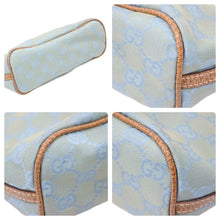Load image into Gallery viewer, GUCCI グッチ GG柄ハンドバッグ 07198-2123 スカイブルー ブラウン シルバー金具 美品 中古 49236