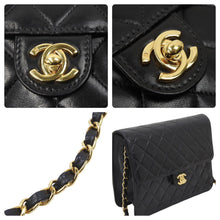 Load image into Gallery viewer, シャネル CHANEL マトラッセ 23cm ハーフフラップ ターンロック 8番台 ショルダーバッグ ラムスキン ブラック 美品 中古 49239
