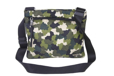 PRADA プラダ ショルダーバッグ プラダ カモフラショルダー迷彩 ギャランティカード付き VA0886 シルバー金具 美品 中古 49245
