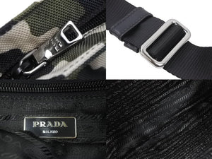 PRADA プラダ ショルダーバッグ プラダ カモフラショルダー迷彩 ギャランティカード付き VA0886 シルバー金具 美品 中古 49245