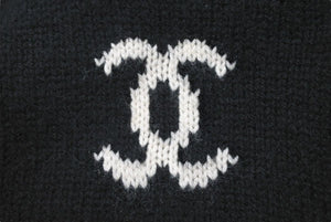 極美品 CHANEL シャネル 96AW タートルネック ニット ココマーク ブラック カシミヤ PO8810V00321 カンガルー サイズ42 中古 49257