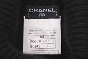 極美品 CHANEL シャネル 96AW タートルネック ニット ココマーク ブラック カシミヤ PO8810V00321 カンガルー サイズ42 中古 49257