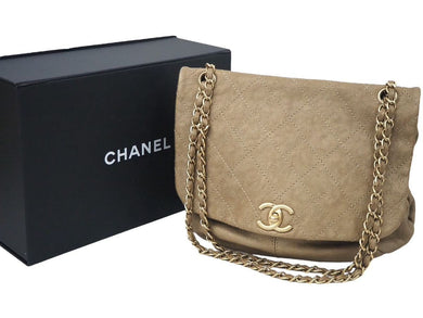 CHANEL シャネル チェーンショルダーバッグ マトラッセ キャビアスキン 17番台 2013年 ゴールド レザー レディース 美品 中古 49268