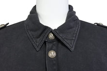 Load image into Gallery viewer, BALMAIN バルマン 長袖ポロシャツ ブラック ウォッシュド シルバーボタン コットン サイズM 美品 中古 49288