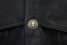 Load image into Gallery viewer, BALMAIN バルマン 長袖ポロシャツ ブラック ウォッシュド シルバーボタン コットン サイズM 美品 中古 49288