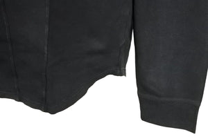 BALMAIN バルマン 長袖ポロシャツ ブラック ウォッシュド シルバーボタン コットン サイズM 美品 中古 49288